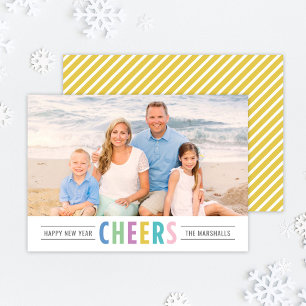 Cartes Pour Fêtes Annuelles Bright Cheers Jaune Bonne Année Photo
