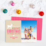 Cartes Pour Fêtes Annuelles Bright Christmas Wings Modern Reindeer Photo<br><div class="desc">Moderne et dynamique, le carte photo de vacances présente une silhouette de rennes à nez rouge, une typographie élégante "vous souhaitant un Noël éclatant et une bonne année", et un texte personnalisé qui peut être personnalisé. Un motif de points graphiques amusants apparaît à l'arrière de la carte. Les couleurs design...</div>