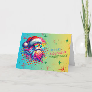 Cartes Pour Fêtes Annuelles Bright Colorful Santa Claus Christmas Card