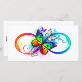 Cartes Pour Fêtes Annuelles Bright infinity with rainbow butterfly (Devant / Derrière)