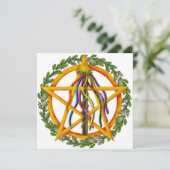 Cartes Pour Fêtes Annuelles Bright Maypole Beltane Sun Pentacle (Debout devant)