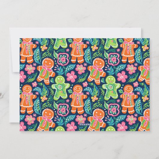 Cartes Pour Fêtes Annuelles Bright Palm Beach Gingpain de Noël Photo (Dos)