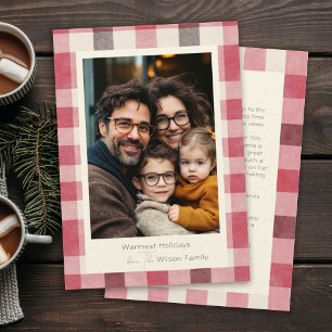 Cartes Pour Fêtes Annuelles Bright Plaid Cosy Chaleureux Photo De Famille