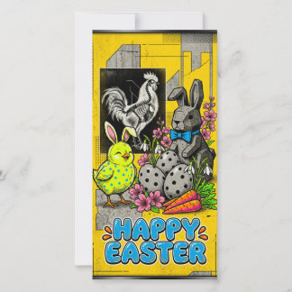 Cartes Pour Fêtes Annuelles Bright retro card celebrating Easter 