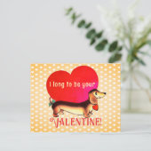 Cartes Pour Fêtes Annuelles Bright Retro Dachshund Valentine (Debout devant)
