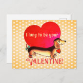 Cartes Pour Fêtes Annuelles Bright Retro Dachshund Valentine (Devant / Derrière)