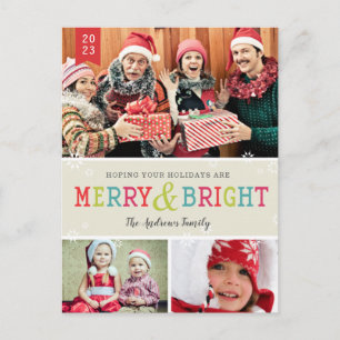 Cartes Pour Fêtes Annuelles Bright Snowflakes Photo de vacances