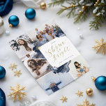 Cartes Pour Fêtes Annuelles Brille si brillant & Marine Gold Agate Encre Cinq<br><div class="desc">Notre joyau d'or étoilé collection de Noël abstraite nuit d'hiver capture une opulence royale avec une touche abstraite moderne. Les tons bleu marine profond, les tons dorés de bijoux et les tons bleus créent une atmosphère élégante de nuit d'hiver. Design dispose de 5 mises en page de collage photo pour...</div>