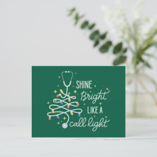 Cartes Pour Fêtes Annuelles Brillez comme une infirmière de nuit de Noël amusa