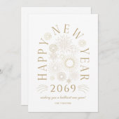Cartes Pour Fêtes Annuelles Brilliant New Year Firework Business Greeting Card (Devant / Derrière)