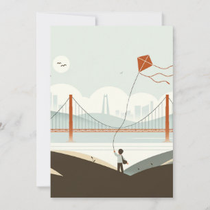 Cartes Pour Fêtes Annuelles Brise de San Francisco - Cerf-volant d'enfant