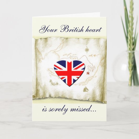 Cartes Pour Fêtes Annuelles British Flag Heart/Missing you+militaire (Devant)