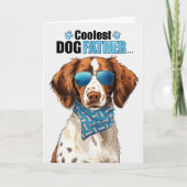 Cartes Pour Fêtes Annuelles Brittany Spaniel Chien Coolest Papa Jamais Fête de (Devant)