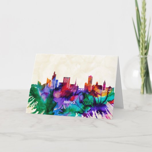 Cartes Pour Fêtes Annuelles Brno Skyline (Devant)