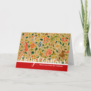 Cartes Pour Fêtes Annuelles Broderie animale vintage en crewel : Tapisserie an