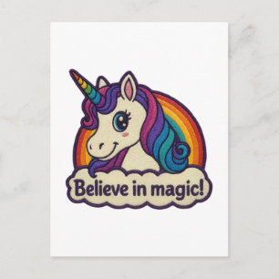 Cartes Pour Fêtes Annuelles Broderie Mythique Unicorne Magique Animal à Corne