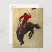 Cartes Pour Fêtes Annuelles Bronco par Newell Convers Wyeth (Devant / Derrière)