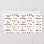 Cartes Pour Fêtes Annuelles Bronze Joyeuses Vacances Blanc 3 Frame Photocard (Dos)