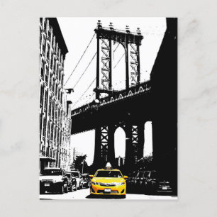 Cartes Pour Fêtes Annuelles Brooklyn Bridge Nyc New York City Taxi jaune