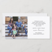 Cartes Pour Fêtes Annuelles Brossé blanc Script Noël & Nouvel An 2 Photo (Dos)