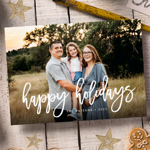 Cartes Pour Fêtes Annuelles Brosse blanche en gras Joyeux Noël Photo