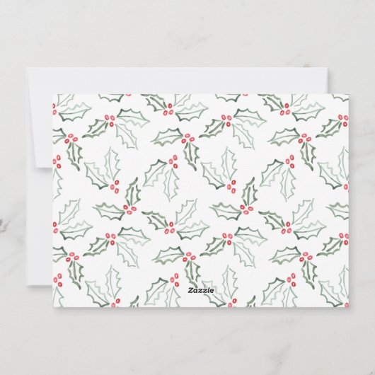 Cartes Pour Fêtes Annuelles Brosse Chalky Script Noël Hollies (Dos)
