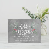 Cartes Pour Fêtes Annuelles Brosse Chalky Script Noël Hollies (Debout devant)