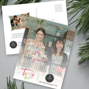 Cartes Pour Fêtes Annuelles Brosse colorée Script 2025 Calendrier Nouvel An Ph