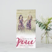 Cartes Pour Fêtes Annuelles Brosse de la paix Script de Noël (Debout devant)