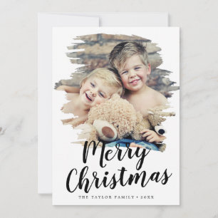 Cartes Pour Fêtes Annuelles Brossé Joyeux Noël année en examen Portrait