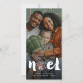 Cartes Pour Fêtes Annuelles Brossé Joyeux Noel Feuillage rustique Photo de Noë (Devant)