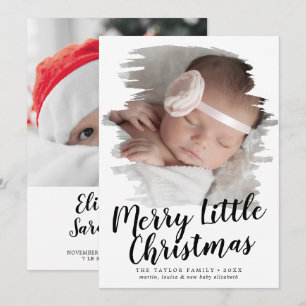 Cartes Pour Fêtes Annuelles Brossé Joyeux Petit Portrait de Noël Naissance