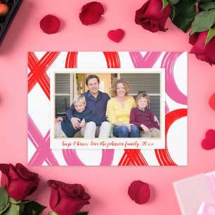 Cartes Pour Fêtes Annuelles Brossé Lettres XOXO Hugs et baisers Valentine