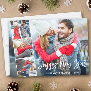 Cartes Pour Fêtes Annuelles Brosse moderne Script 4 Photo Bonne année