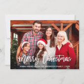 Cartes Pour Fêtes Annuelles Brosse moderne Script Joyeux Noël 4 Photos (Devant)