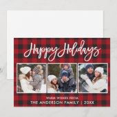 Cartes Pour Fêtes Annuelles Brosse moderne Script Joyeux Vacances 3 Photo Plai (Devant / Derrière)