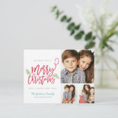 Cartes Pour Fêtes Annuelles Brosse moderne Script Noël Vacances 3 photos (Debout devant)