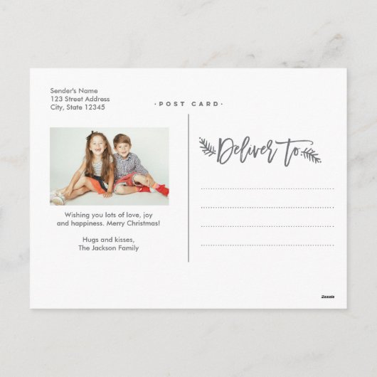 Cartes Pour Fêtes Annuelles Brosse moderne Script Noël Vacances 3 photos (Dos)