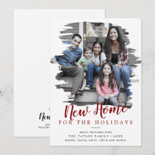 Cartes Pour Fêtes Annuelles Brossé Rouge Nouvelle Maison Pour Les Fêtes Photo