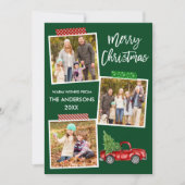 Cartes Pour Fêtes Annuelles Brosse Script artisanal Bande Camion rouge Noël (Devant)