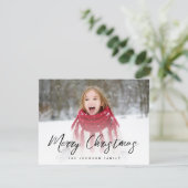 Cartes Pour Fêtes Annuelles Brosse Script photo pleine Noël (Debout devant)