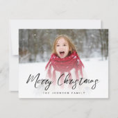 Cartes Pour Fêtes Annuelles Brosse Script photo pleine Noël (Devant)