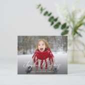 Cartes Pour Fêtes Annuelles Brosse Script photo pleine Noël (Debout devant)