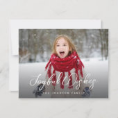 Cartes Pour Fêtes Annuelles Brosse Script photo pleine Noël (Devant)