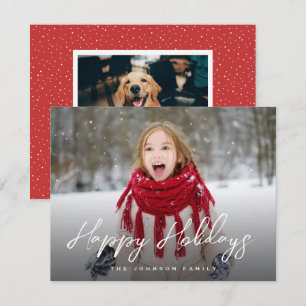 Cartes Pour Fêtes Annuelles Brosse Script photo pleine Noël