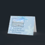 Cartes Pour Fêtes Annuelles Brother et son partenaire Winter Lake Christmas<br><div class="desc">carte</div>