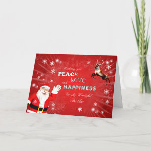 Cartes Pour Fêtes Annuelles Brother, Père Noël et un renne