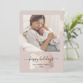 Cartes Pour Fêtes Annuelles Brouillon Chic | Joyeuses vacances Photo Noël (Debout devant)