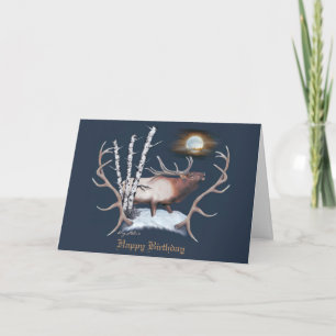 Cartes Pour Fêtes Annuelles Brouillonnement Bull Elk