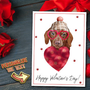 Cartes Pour Fêtes Annuelles Brown Dachshund Amoureux des chiens Valentine Cade